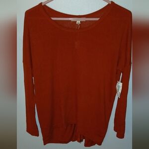 Ya Los Angeles Burnt Orange Long Sleeve Blouse